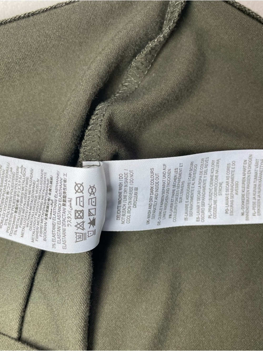 Boden Olive Green Dress US 6 Long Sleeve Gold Trim A-Line Mini - Picture 11 of 11